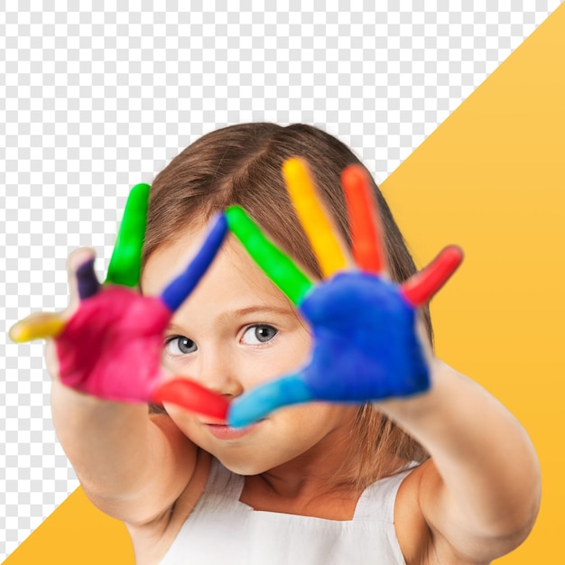 Kolorowe ręce szczęśliwego dziecka