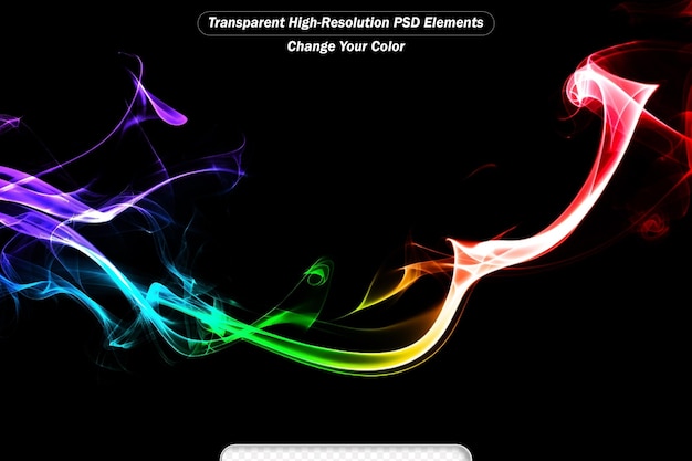 PSD kolorowy dym na czarnym tle zdjęcie studyjne