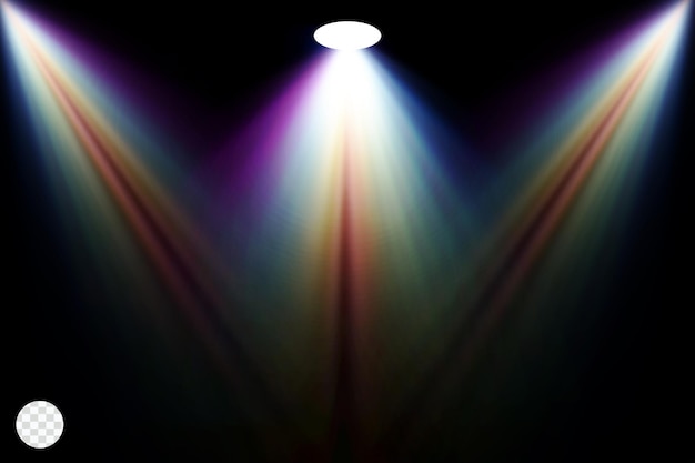Kolorowy Efekt świetlny Reflektorów Blask Na Białym Tle Przezroczysty Efekt świetlny Abstrakcyjny Efekt Specjalny
