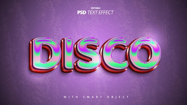 Kolorowy efekt tekstowy 3D w płynie Disco