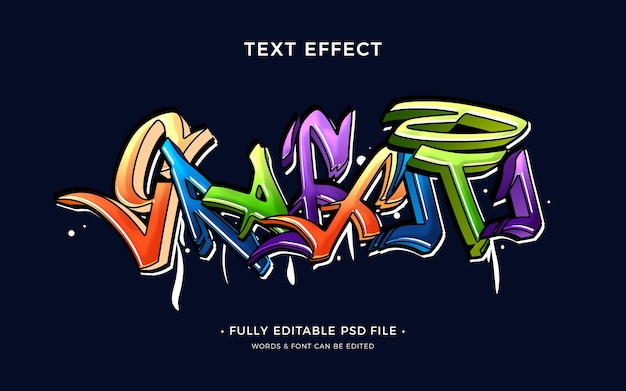 PSD kolorowy efekt tekstowy graffiti