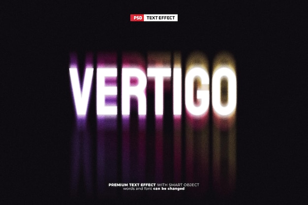 Kolorowy efekt tekstu Vertigo