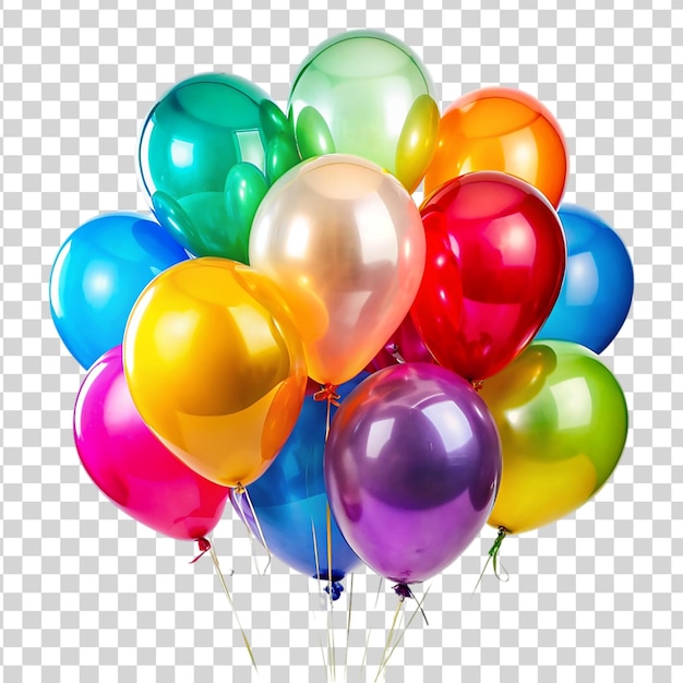 Kolorowy I Duży Zestaw Balonów Odizolowanych Na Przezroczystym Tle