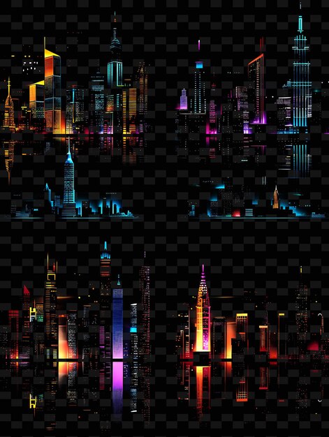 PSD kolorowy krajobraz miejski z wieloma różnymi kolorami