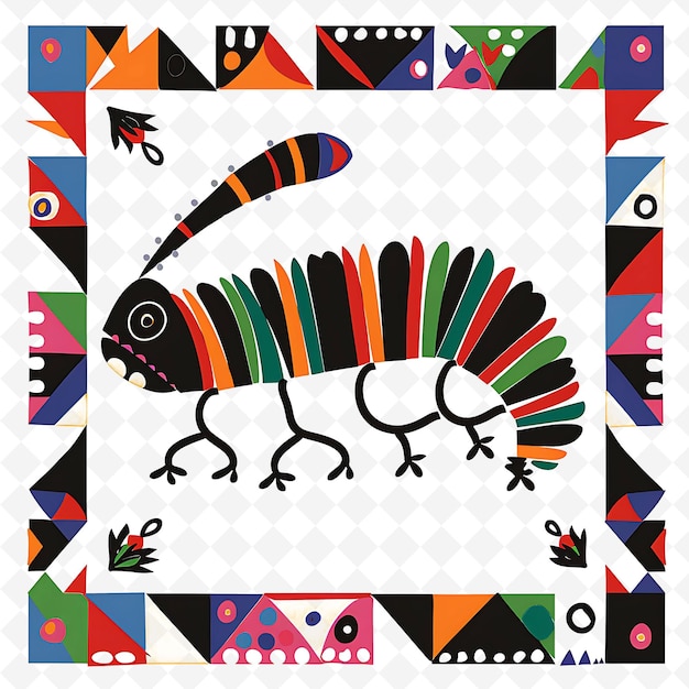 PSD kolorowy obraz jaszczurki z kolorowym wzorem