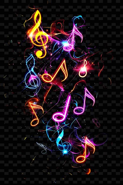 Kolorowy Obraz Kolorowego Tła Muzycznego Z Słowami Nut Muzycznych Na Nim