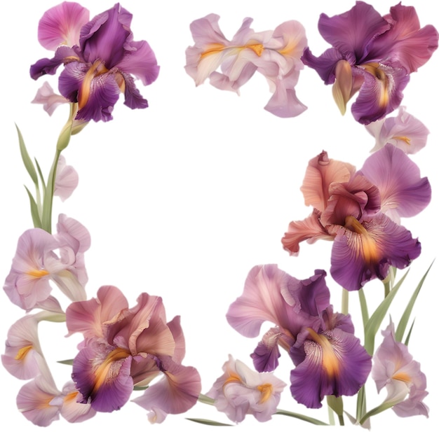 Kolorowy Obraz Kwiatowego Ramy Iris