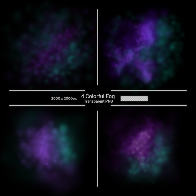 PSD kolorowy pakiet mgły premium psd