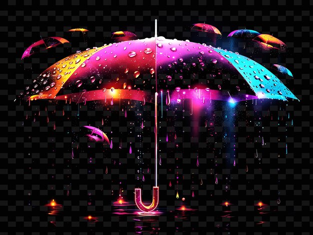 PSD kolorowy parasol z rybą w nim