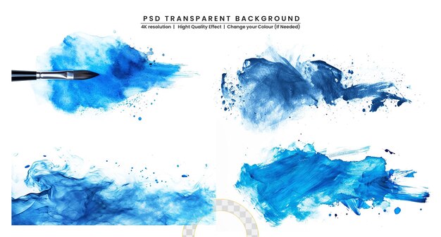 PSD kolorowy pędzel akwarelowy na przezroczystym tle