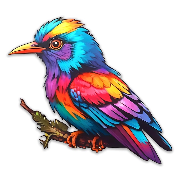 PSD kolorowy ptak cuckoo design psd