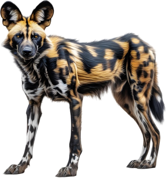 PSD kolorowy szkic afrykańskiego dzikiego psa
