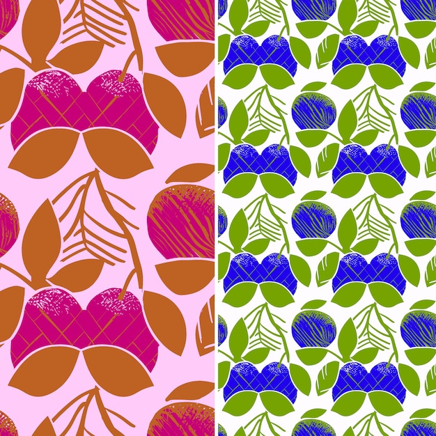 PSD kolorowy wzór z liśćmi i liśćmi