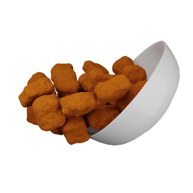 Kom kipnuggets zonder achtergrond