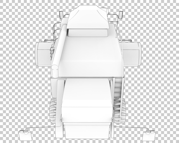 PSD kombajn na przezroczystym tle ilustracja renderowania 3d