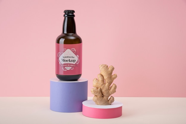 PSD kombucha 포장 디자인 모형