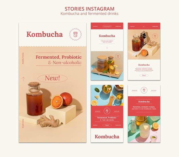 PSD kombucha template design