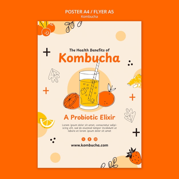 PSD kombucha template design