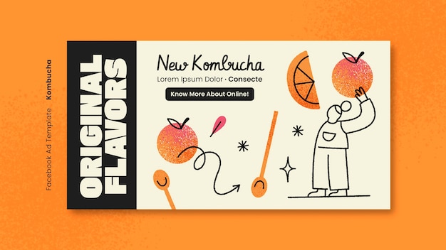 PSD kombucha template design