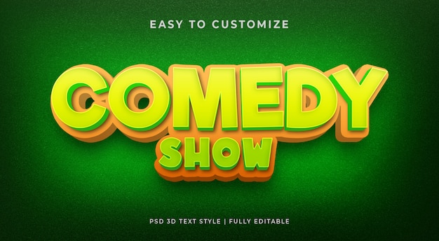 Komedie show 3d-teksteffect mockup