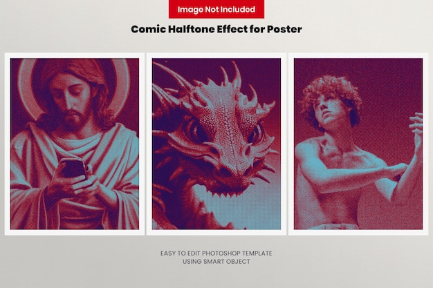 Komisch halftooneffect voor poster