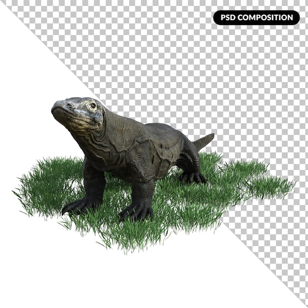 Animale di komodo isolato 3d