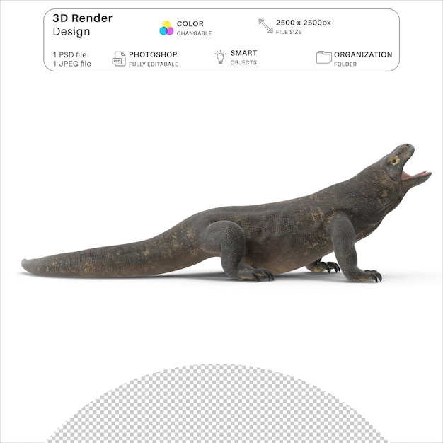 PSD komodo dragon 3d modelowanie psd plik realistyczny smok