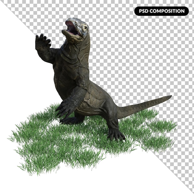 PSD komododier geïsoleerde 3d