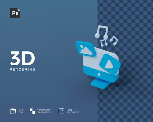 PSD komputerowa ilustracja 3d