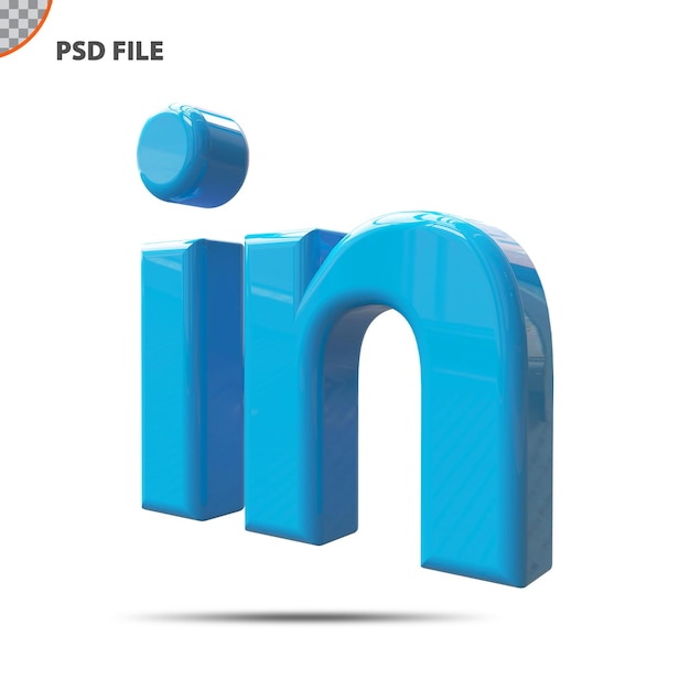 PSD koncepcja 3d ikona linkedin