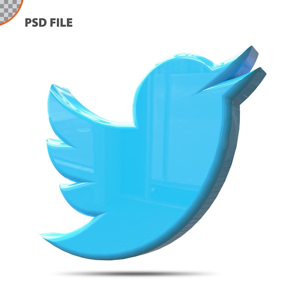 PSD koncepcja 3d ikona twittera