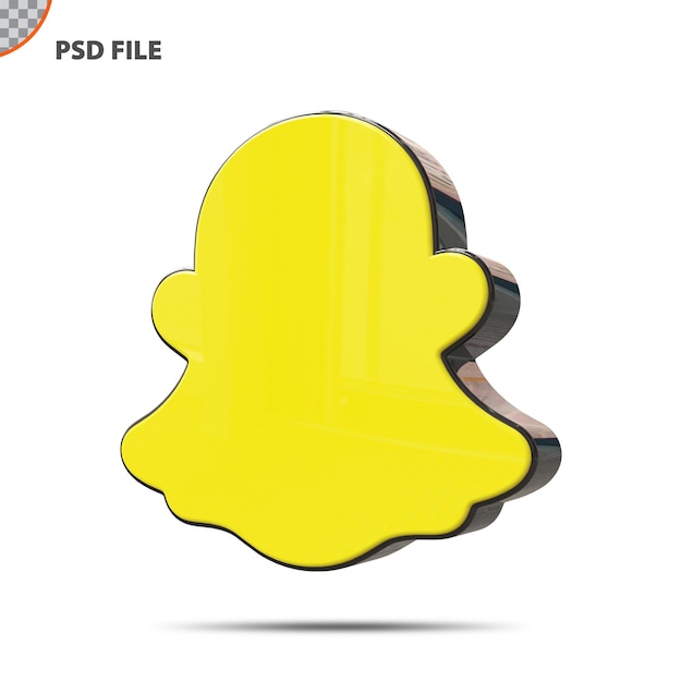 PSD koncepcja 3d ikony snapchata