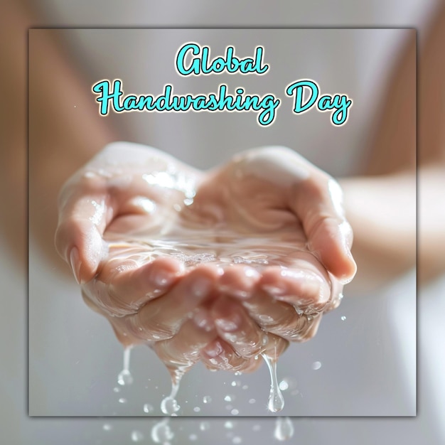 PSD koncepcja globalnego dnia mycia rąk dla postów w mediach społecznościowych