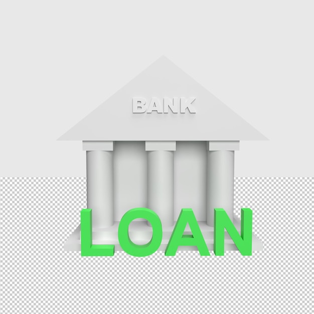 PSD koncepcja pożyczki bankowej 3d renderowana ilustracja