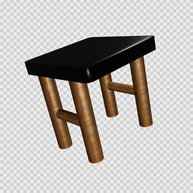 PSD koncepcja renderowania 3d prostego krzesła