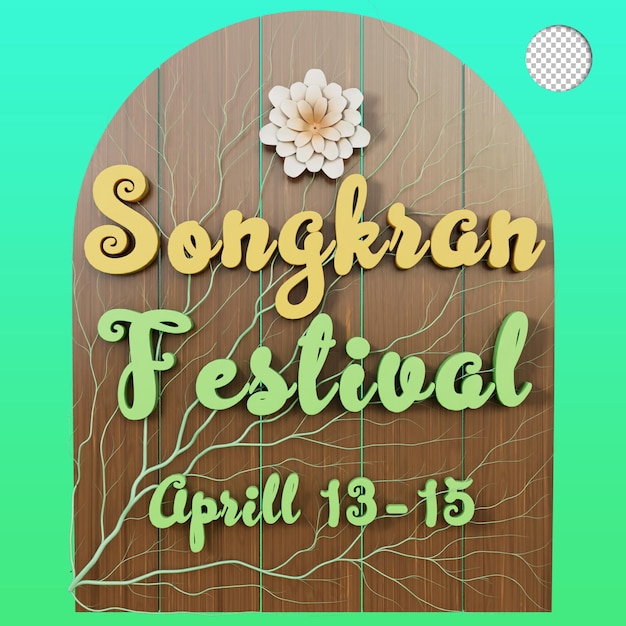 Koncepcja renderowania festiwalu Songkran 3d