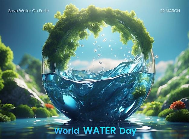 PSD koncepcja światowego dnia wody uchwycona piękno ulotnych chwil wody