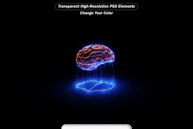 PSD koncepcja sztucznej inteligencji mózg nad płytką obwodową
