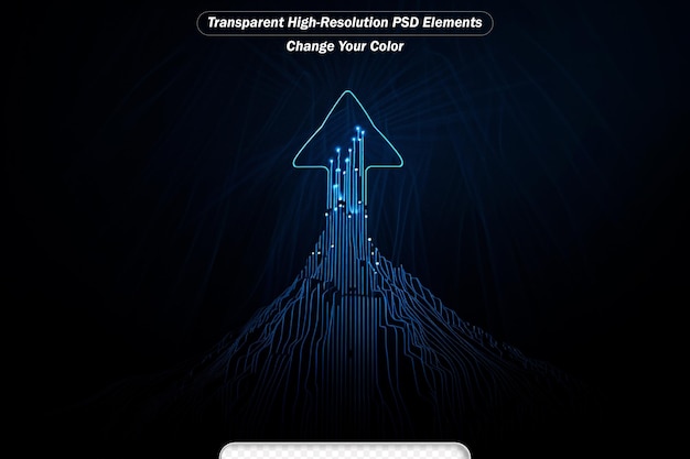 PSD koncepcja uruchomienia strzała w górę abstrakcyjne linie obwodów technologia futurystyczna
