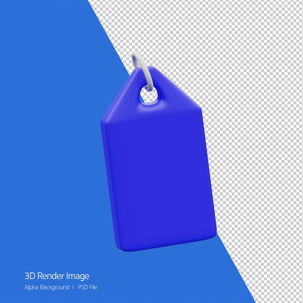 PSD koncepcja zakupów. obiekt 3d rendering ceny tag ikona na białym tle.