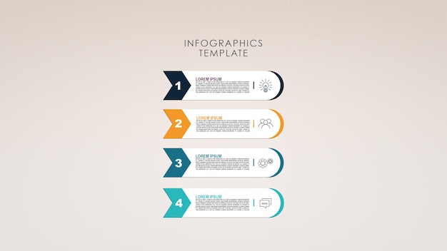 Koncept för moderna infografik för företag med fyra steg
