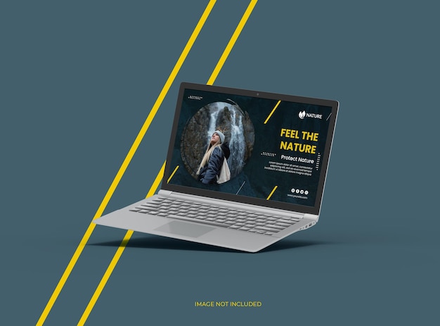 Konfigurowalna makieta laptopa ze zmiennym projektem ekranu dla UIUX Product Showcase3D Render