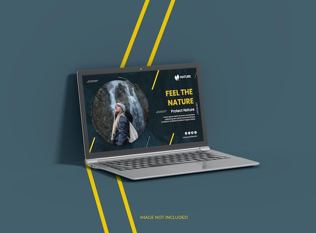 Konfigurowalna makieta laptopa ze zmiennym projektem ekranu dla UIUX Product Showcase3D Render