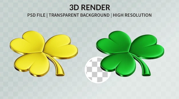 PSD koniczyna irlandzka pozostawia renderowanie 3d