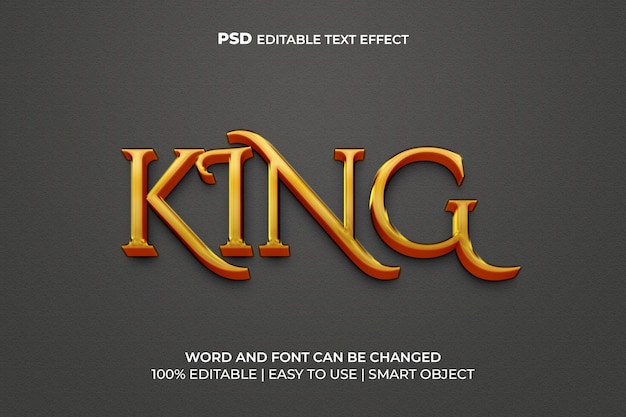 PSD koning 3d-teksteffect