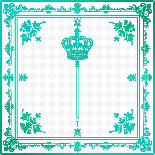 PSD koninklijk paleis met kroon vorming frame en scepter s illustratie frames decor collectie