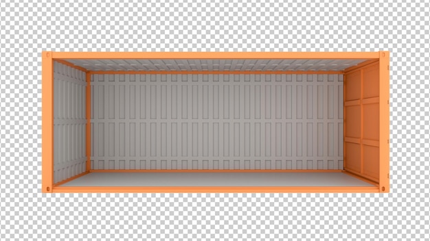 Kontener ładunkowy Z Otwartym Widokiem Na Przezroczystej Tle Otwarty Kontener Towarowy W Psd