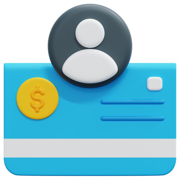 PSD konto bankowe 3d render ikona ilustracja