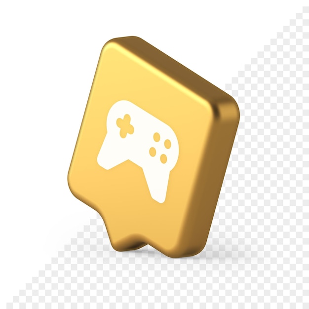 Kontroler Gamepada Wirtualna Gra Przycisk Połączenia Joystick Joypad Aplikacja Internetowa 3d Realistyczna Ikona Bańki Mowy