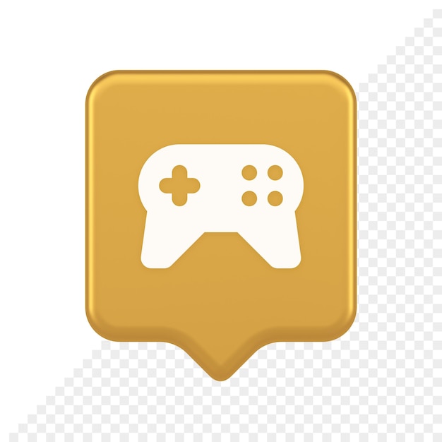 Kontroler gamepada wirtualna gra przycisk połączenia joystick joypad aplikacja internetowa 3d realistyczna ikona bańki mowy